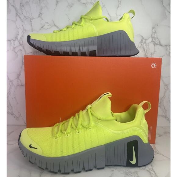 Nike Free Metcon 6 Workout Shoe Lemon Twist Grey Men's Size 10 FJ7127-700 - Picture 1 of 6